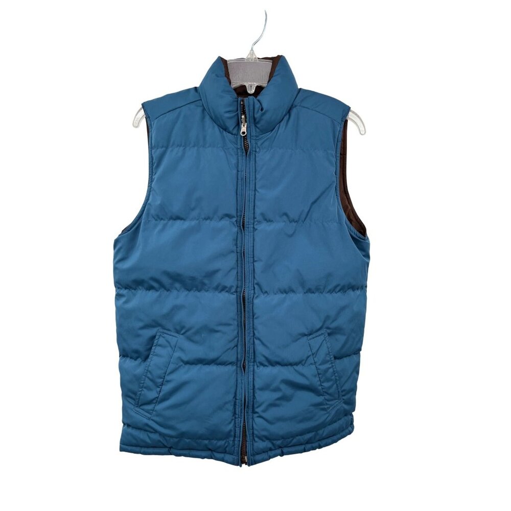 GapKids Puffer Vest Boys XXL Used Reversible Blue Brown